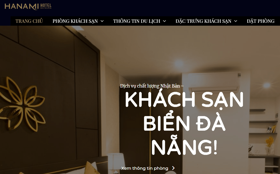 trang web của khách sạn ven biển Đà Nẵng