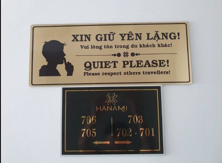 bảng nội quy khách sạn của khách sạn ven biển Đà Nẵng Hanami Hotel 