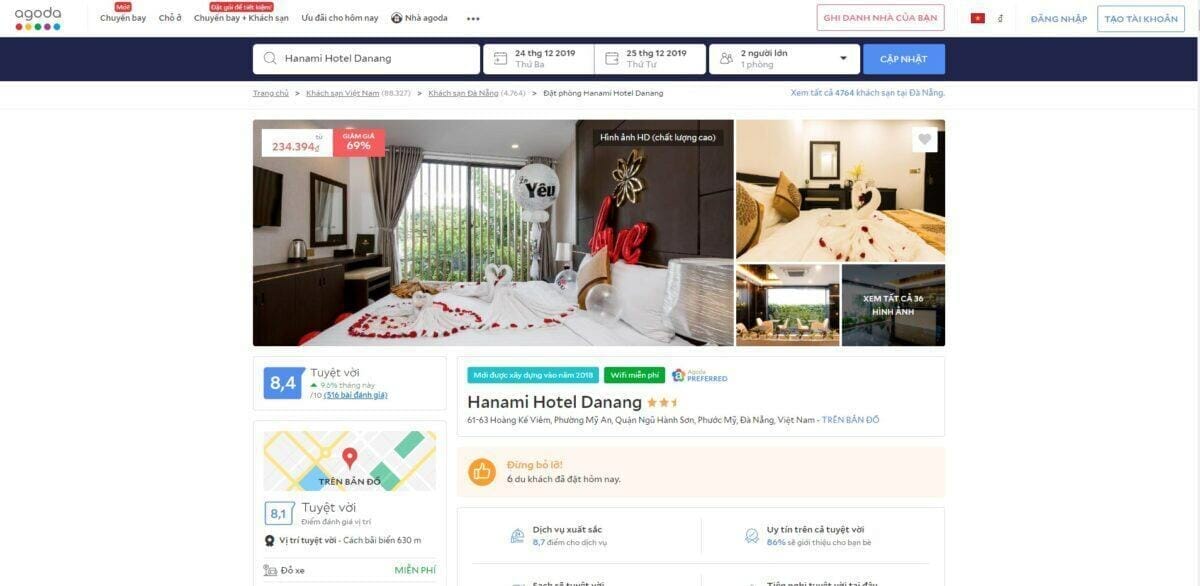 Bí kíp lựa chọn khách sạn ven biển Đà Nẵng giá rẻ 2 giá phòng khách sạn ven biển Đà Nẵng giá rẻ Hanami Hotel Danang