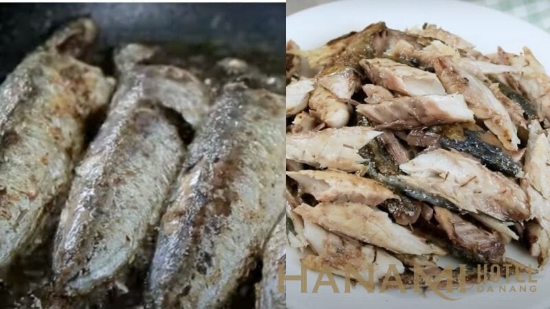 Chiên cá Bún cá nục