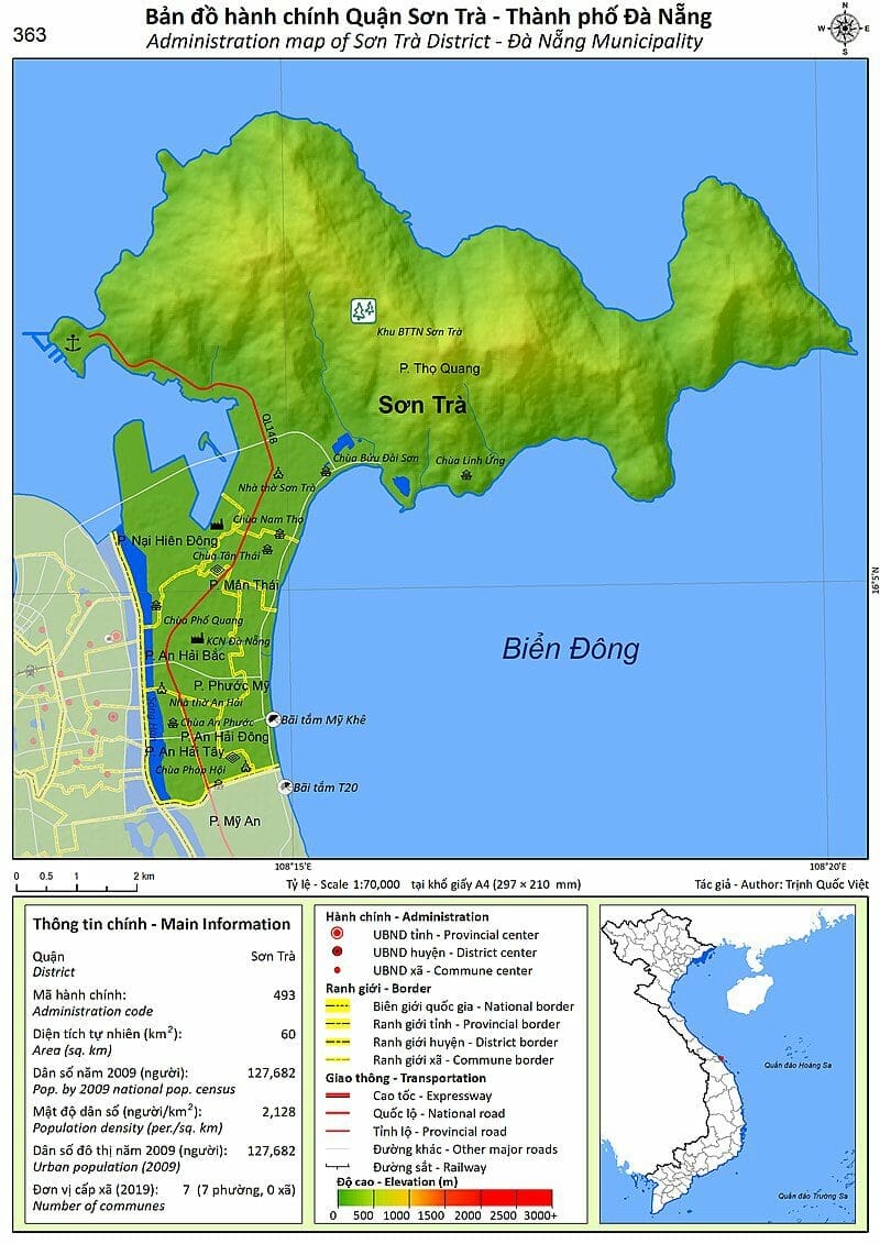 Bản đồ Đà Nẵng Quận sơn trà
