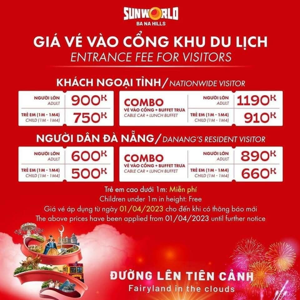 Giá vé Bà Nà hills tháng 4