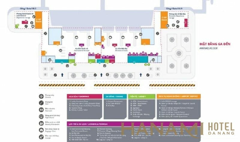 Sơ đồ sân bay khu vực ga đến