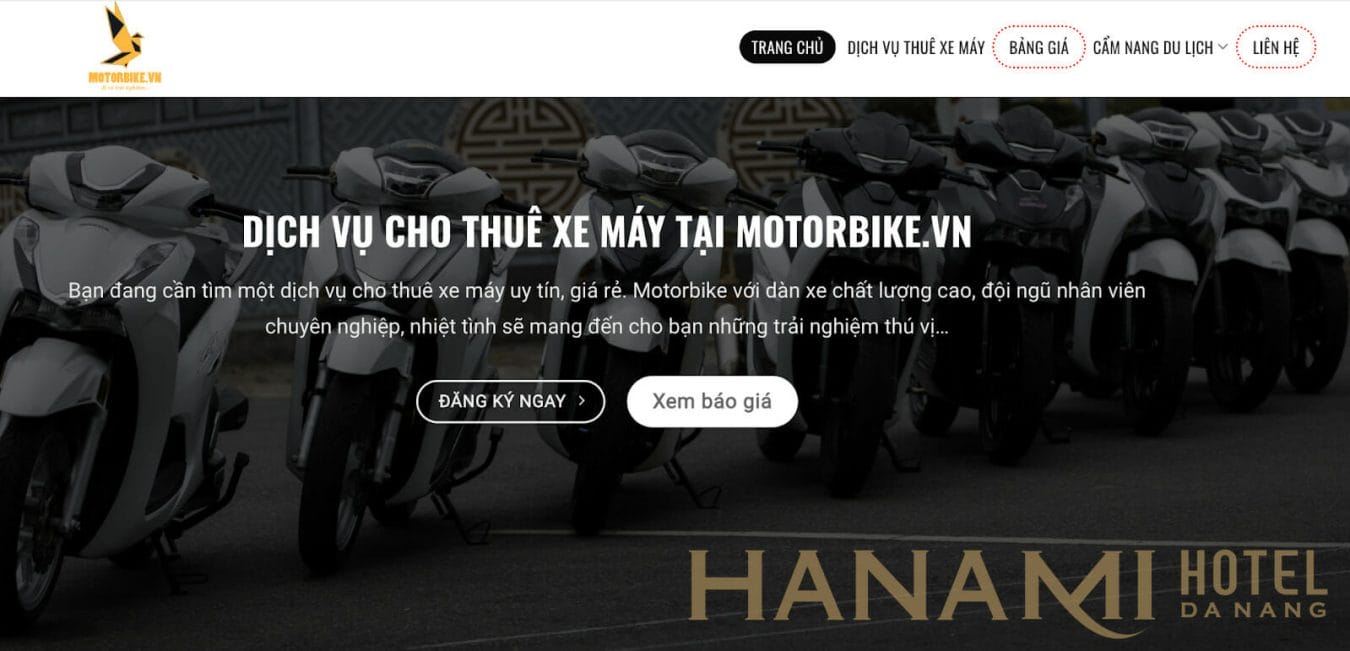 Motorbike.vn đơn vị cho thuê xe máy giao tận nơi tại các khách sạn Đà Nẵng 1 Thuê xe máy Đà Nẵng