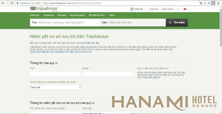 Hướng dẫn đăng kí bán phòng trên Tripadvisor