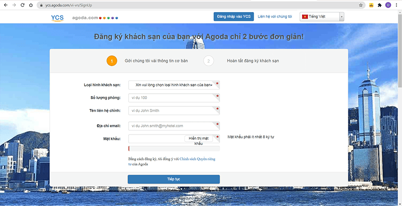 Hướng dẫn đăng ký bán phòng trên agoda.com