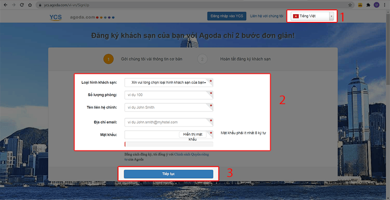 Hướng dẫn đăng ký bán phòng trên agoda.com