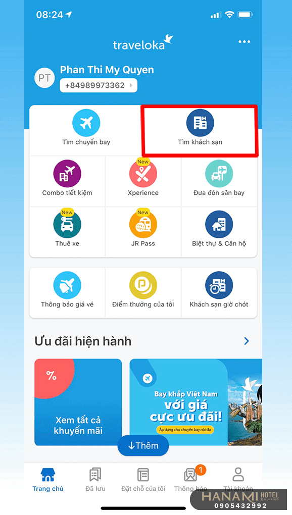 Cách đặt khách sạn Đà Nẵng qua Traveloka nhanh nhất 2 Cách đặt khách sạn Đà Nẵng qua Traveloka
