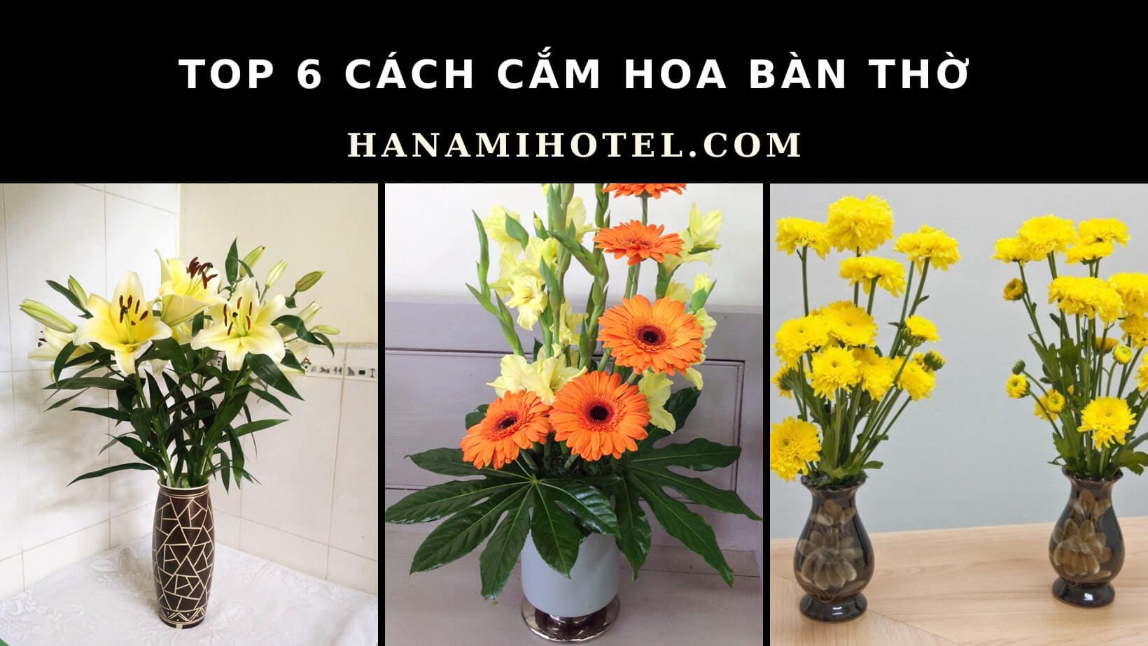 cách cắm hoa bàn thờ