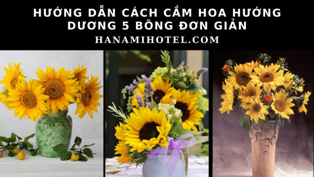 cách cắm hoa hướng dương 5 bông