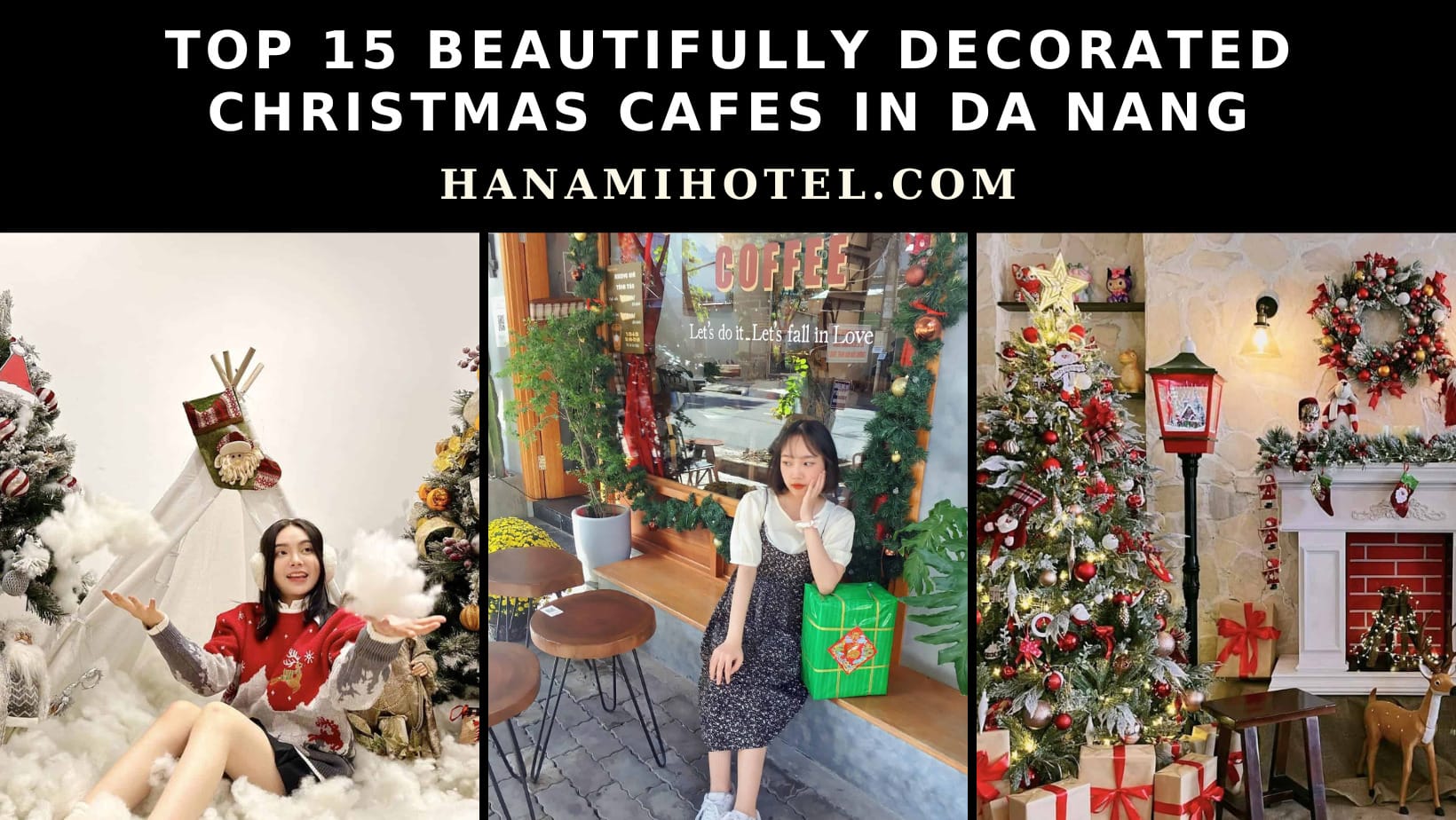 beautifully decorated Christmas cafes in da nang