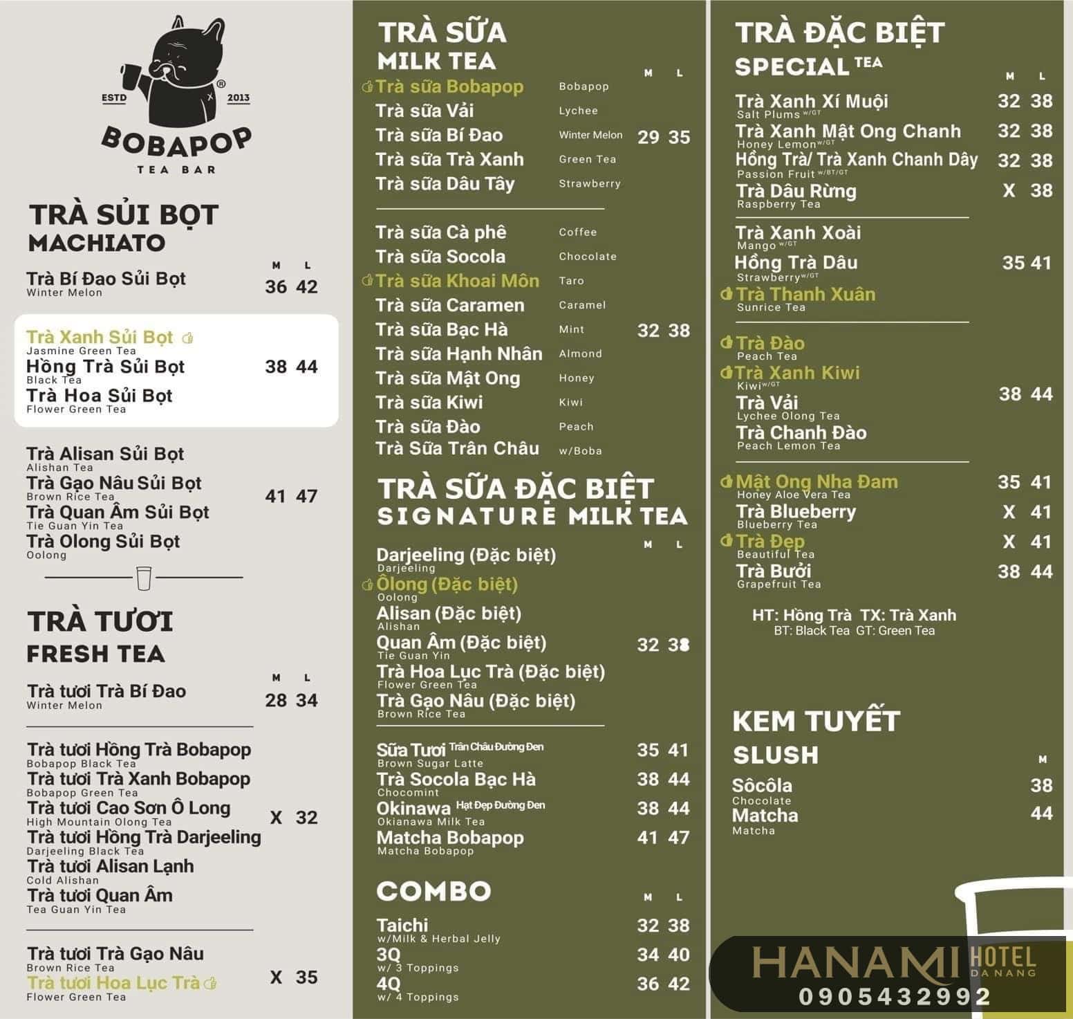 Top 10 rich taste of oolong milk tea shops in Da Nang 8 oolong milk tea shops in Da Nang